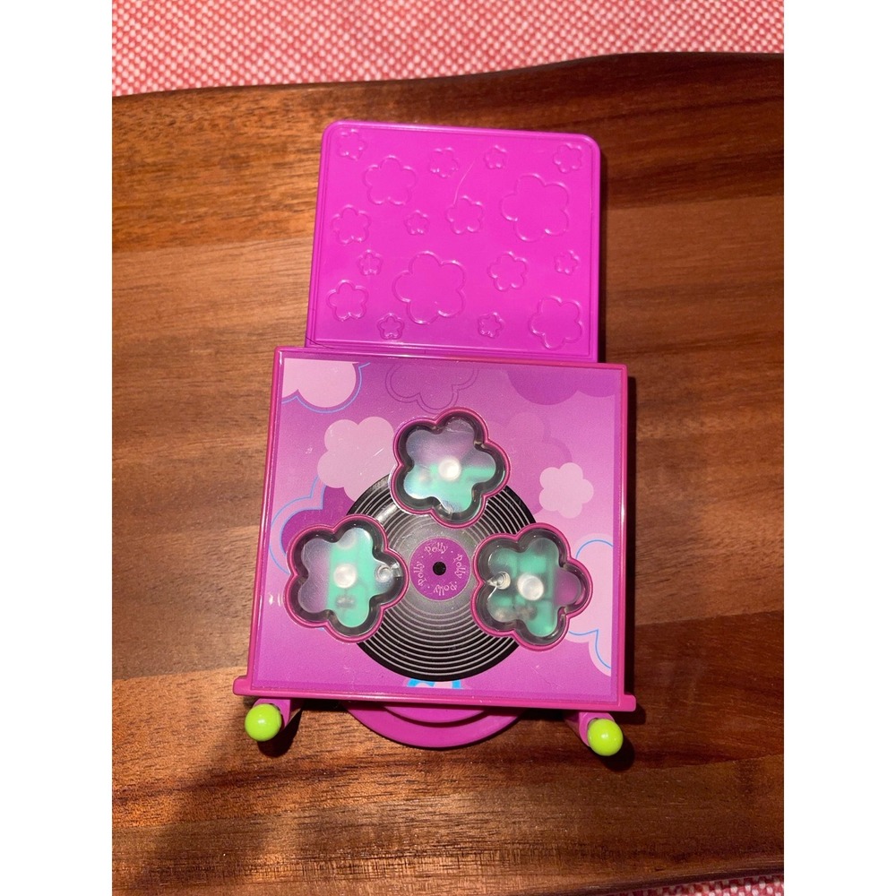 Polly Pocket Dance Stage Musical Light Up Stars Purple Record Player
